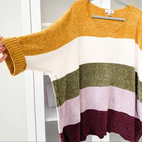 She + Sky Multicolor Plus-size 3/4 Sleeve … - Picture 2 of 7